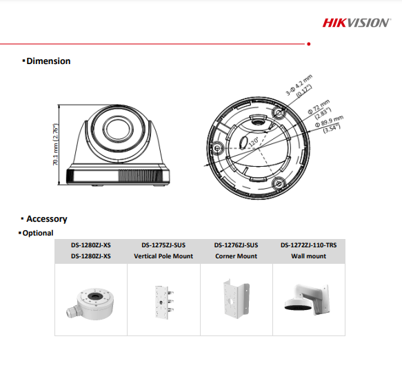 HIKVISION 2MP DS-2CE56D0T-IPF IR TURRET CAMERA