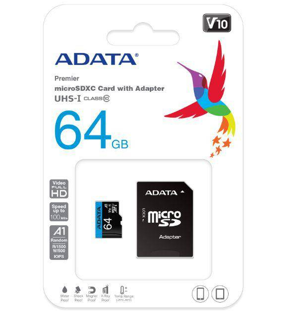 AData Premier Micro SDHC Card 32/64/128/256GB Class 10 A1 V10