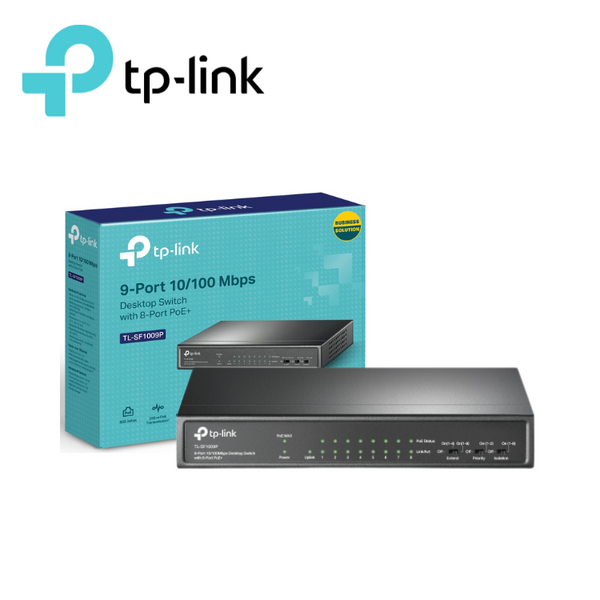 TP-LINK TL-SF1009P 9-Port 10/100Mbps Desktop Switch with 8-Port PoE+