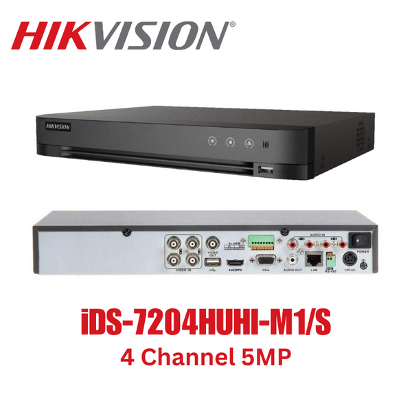 HIKVISION 5MP iDS-7204HUHI-M1/S 4-Channel 1U 3K H.265 AcuSense DVR