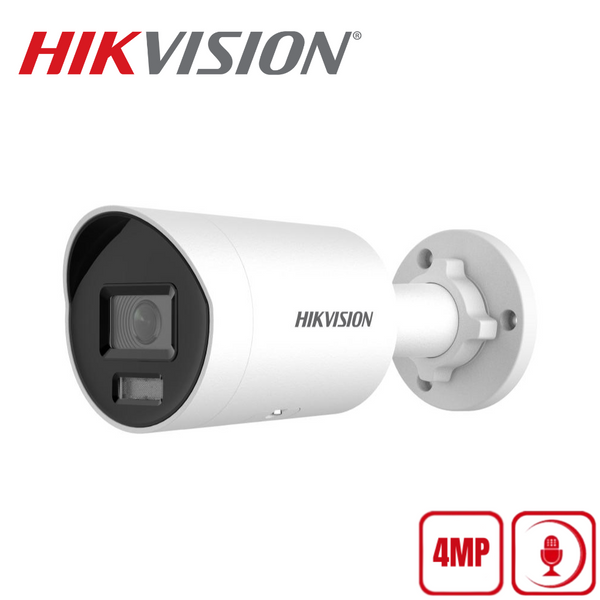 Hikvision 4MP DS-2CD2047G2H-LI(U) Smart Hybrid Light with ColorVu Fixed Mini Bullet Network Camera (Built-in MIC)