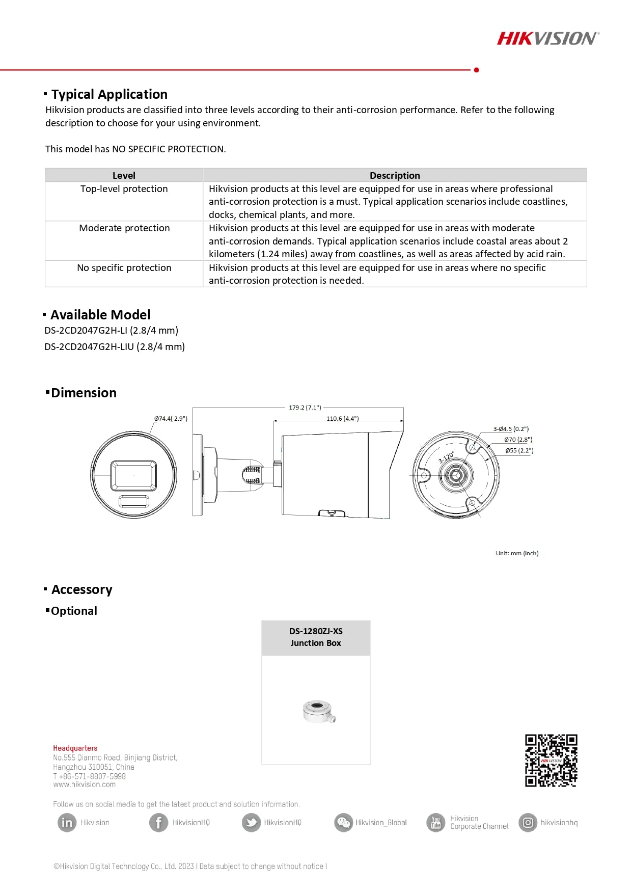 Hikvision 4MP DS-2CD2047G2H-LI Smart Hybrid Light with ColorVu Fixed Mini Bullet Network Camera