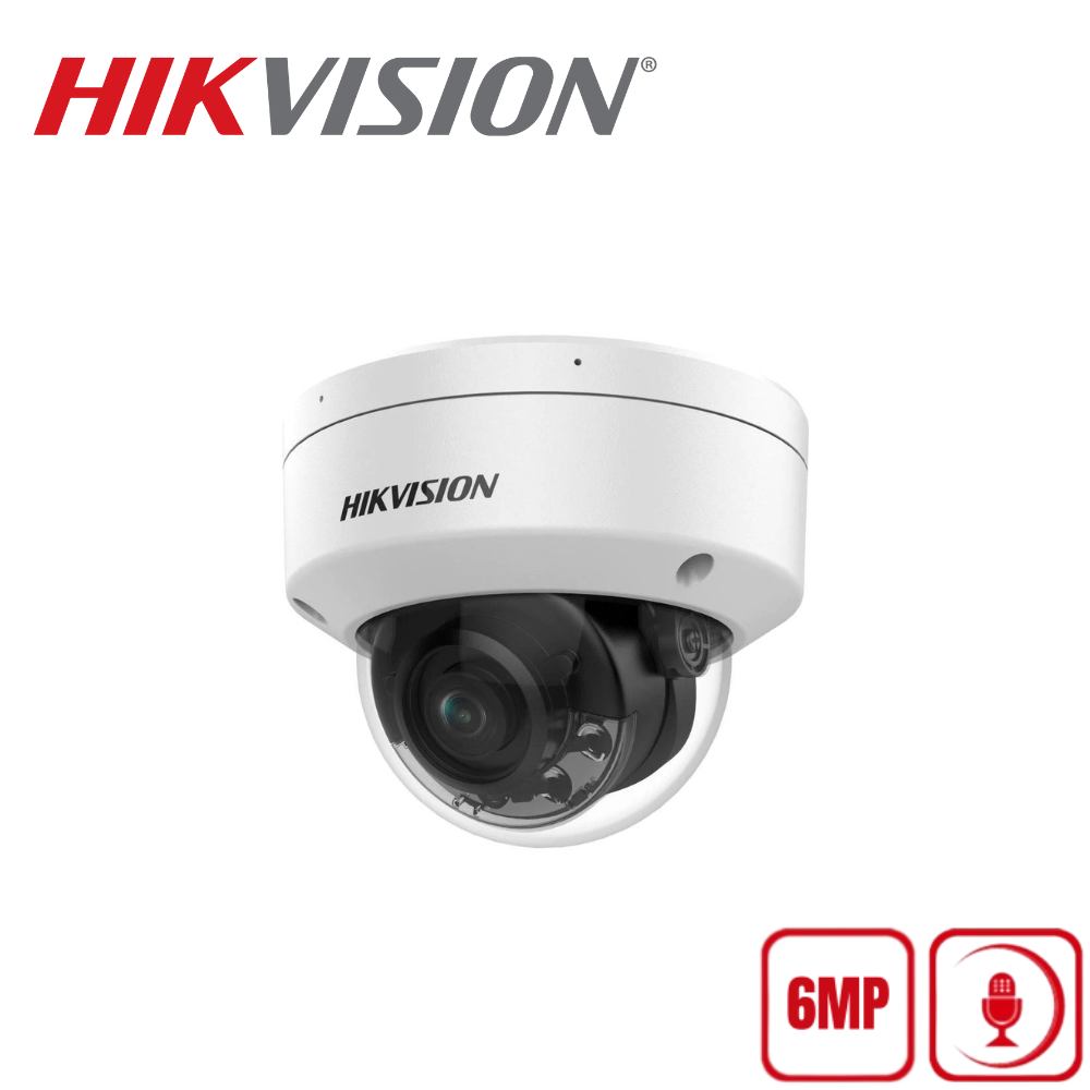 Hikvision DS-2CD2167G2H-LISU 6MP Smart Hybrid Light with ColorVu Fixed Dome Network Camera (Built-In MIC)