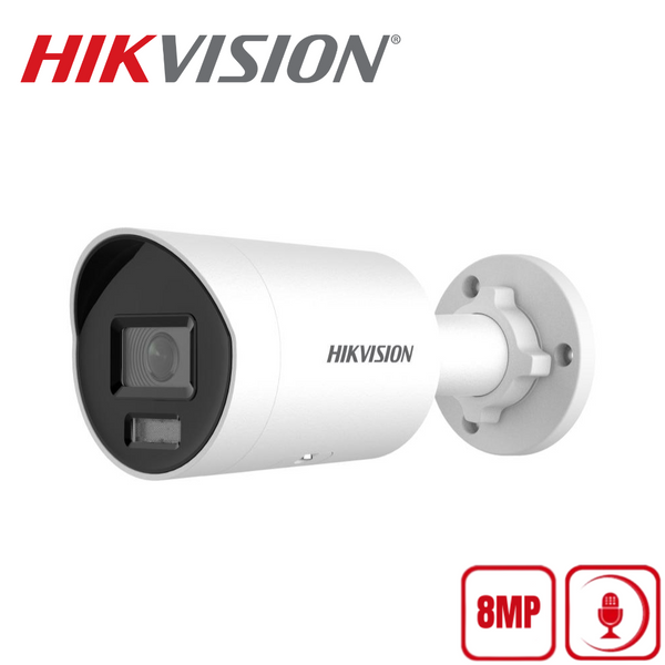 Hikvision 8MP DS-2CD2087G2H-LI(U) Smart Hybrid Light with ColorVu Fixed Mini Bullet Network Camera (Built-in MIC)