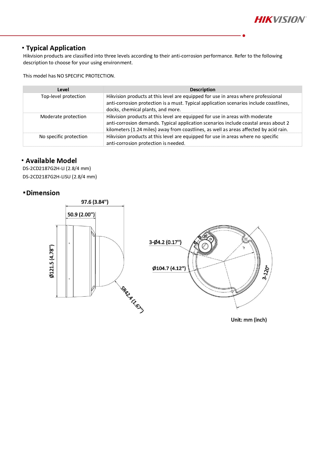 Hikvision 8MP DS-2CD2187G2H-LI Smart Hybrid Light with ColorVu Fixed Mini Dome Network Camera