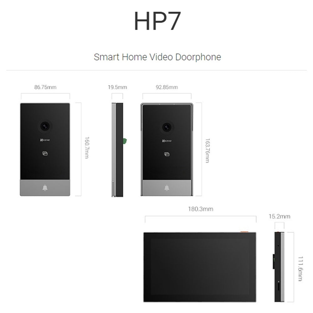 EZVIZ HP7 2K 3MP Smart Home Video Doorphone Dual Band Two Way Talk Waterproof RFID Intercome Video Doorbell Camera