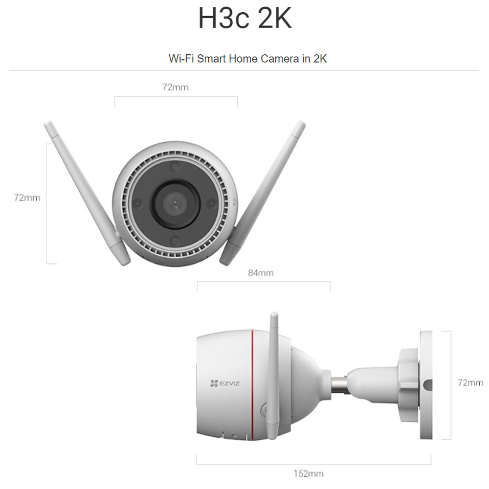 EZVIZ H3c 3MP 2K / H3c 4MP 2K+ Outdoor Wi-Fi Smart Home Camera