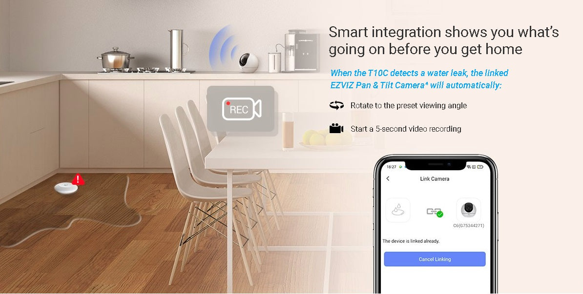 EZVIZ T10C Smart Home Water Leak Sensor