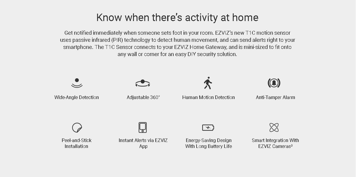 EZVIZ T1C Smart Home PIR Motion Sensor