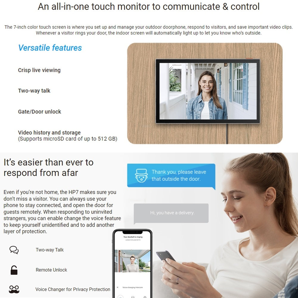 EZVIZ HP7 2K 3MP Smart Home Video Doorphone Dual Band Two Way Talk Waterproof RFID Intercome Video Doorbell Camera