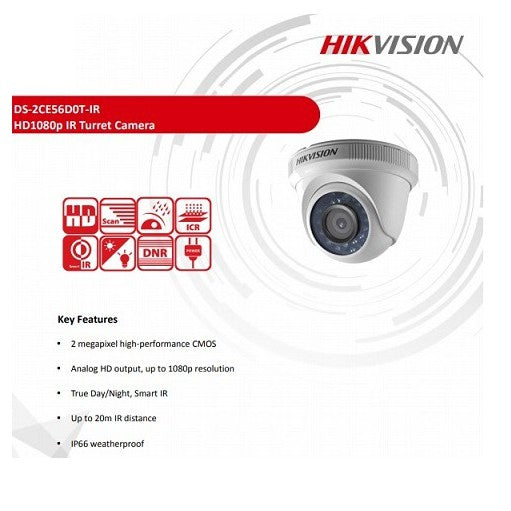 HIKVISION 2MP DS-2CE56D0T-IPF IR TURRET CAMERA