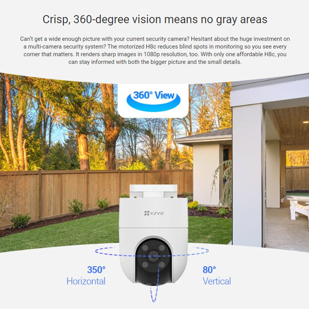 Ezviz H8C 2K⁺ 2MP / 4MP Outdoor Pan & Tilt Wi-Fi Camera