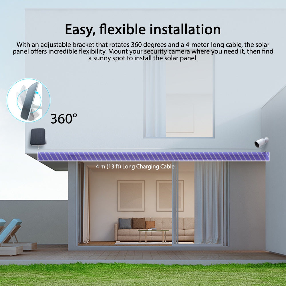 Ezviz Solar Charging Panel for Battery Powered Rechargeable Camera (Micro/Type-C)