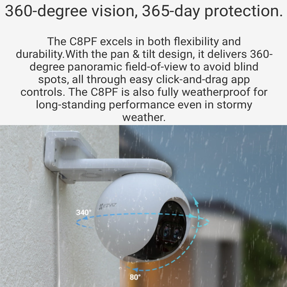 Ezviz C8PF Dual Lens 8X Non-Blurry Zoom Outdoor Wireless IP WiFi Camera