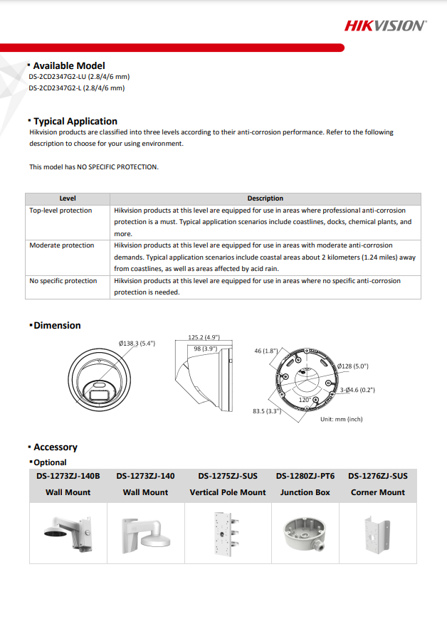 HIKVISION DS-2CD2347G2-L(C) 4MP ColorVu Fixed Turret Network Camera