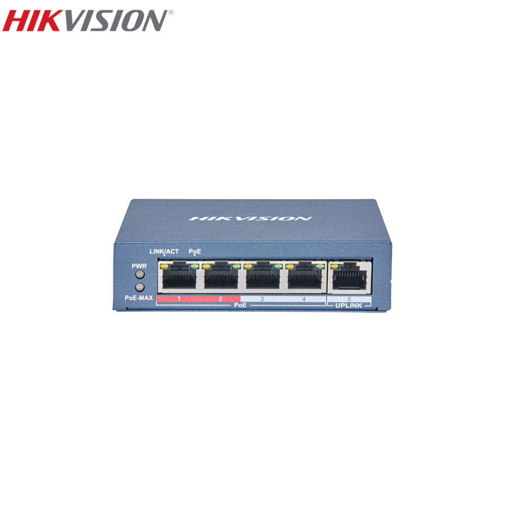 HIKVISION DS-3E0105P-E(B) 4 Port Fast Ethernet Unmanaged PoE Switch