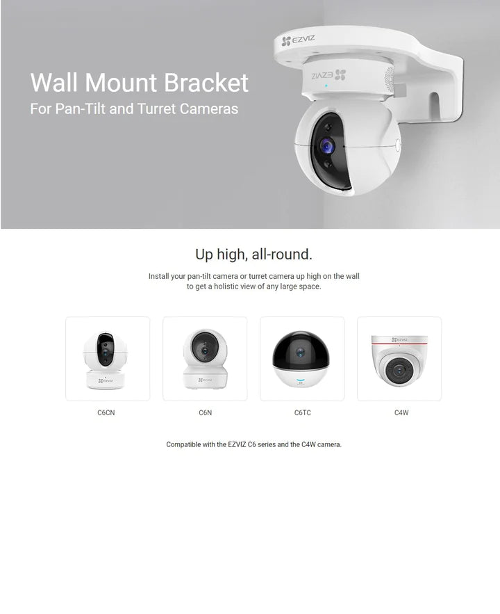 EZVIZ WALLMOUNT (PT+TURRET) Wall Mount Bracket for Pan & Tilt & Turret Cameras ( EZVIZ Bracket )