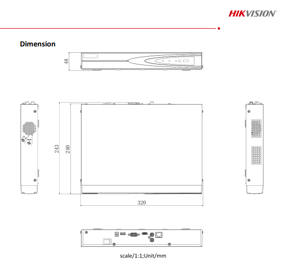 HIKVISION DS-7608NI-Q1(C) 8 Channel 1U 4K NVR