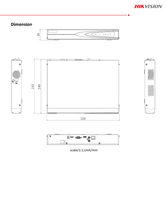 HIKVISION DS-7604NI-Q1(C) 4 Channel 1U 4K NVR