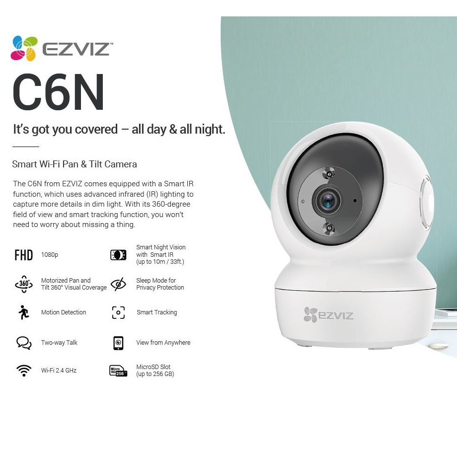 EZVIZ C6N 1080P / 4MP  Full HD Resolution Pan & Tilt Wireless Security Camera / CCTV Camera