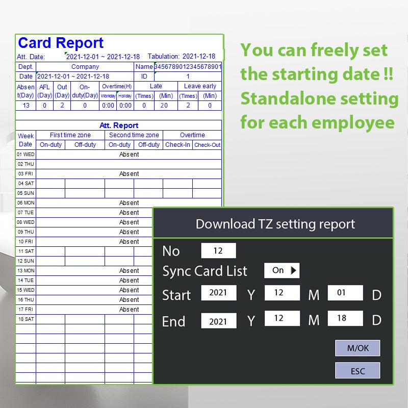 ZKTeco Fingerprint Attendance Machine Time Record Office Employee Punch Card LX50