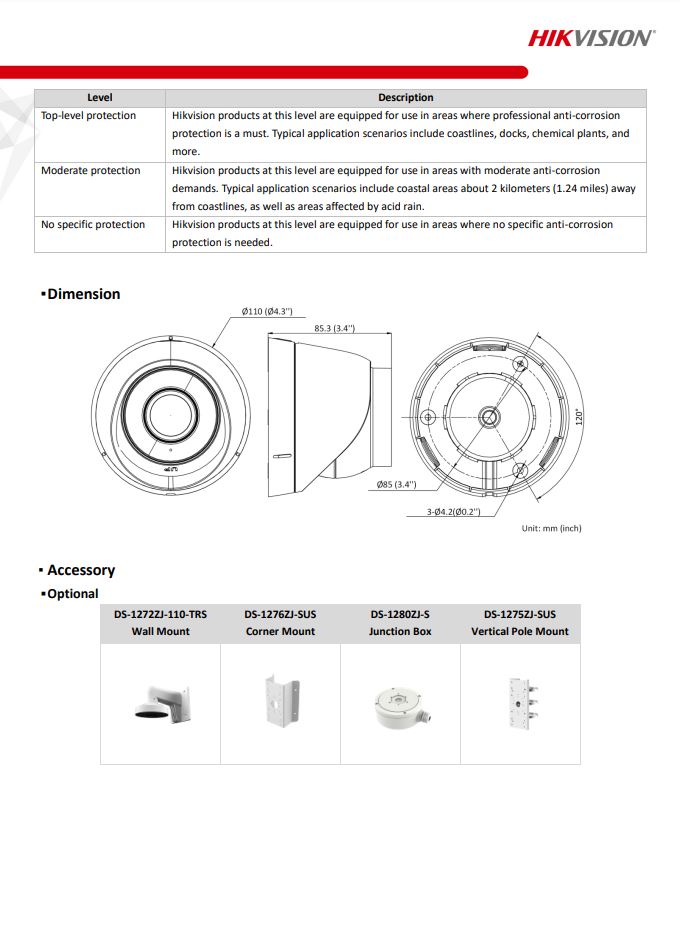 HIKVISION DS-2CD1323G0E-I(C) 2MP Fixed Turret Network Camera