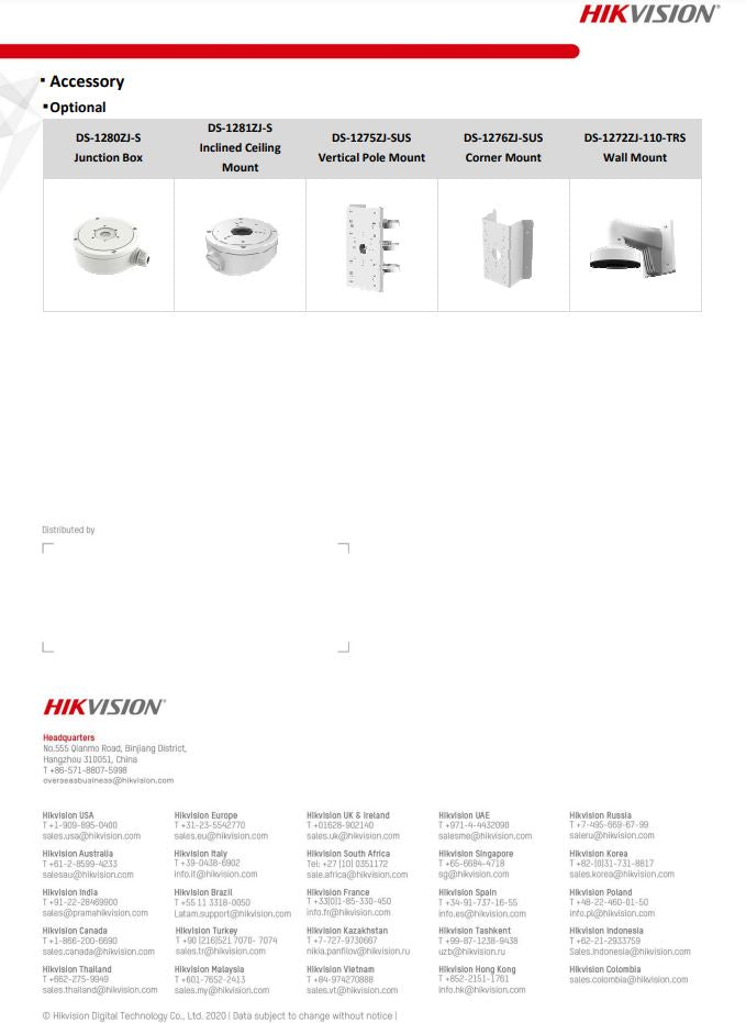 HIKVISION DS-2CD1327G0-L(C) 2MP ColorVu Fixed Turret Network Camera