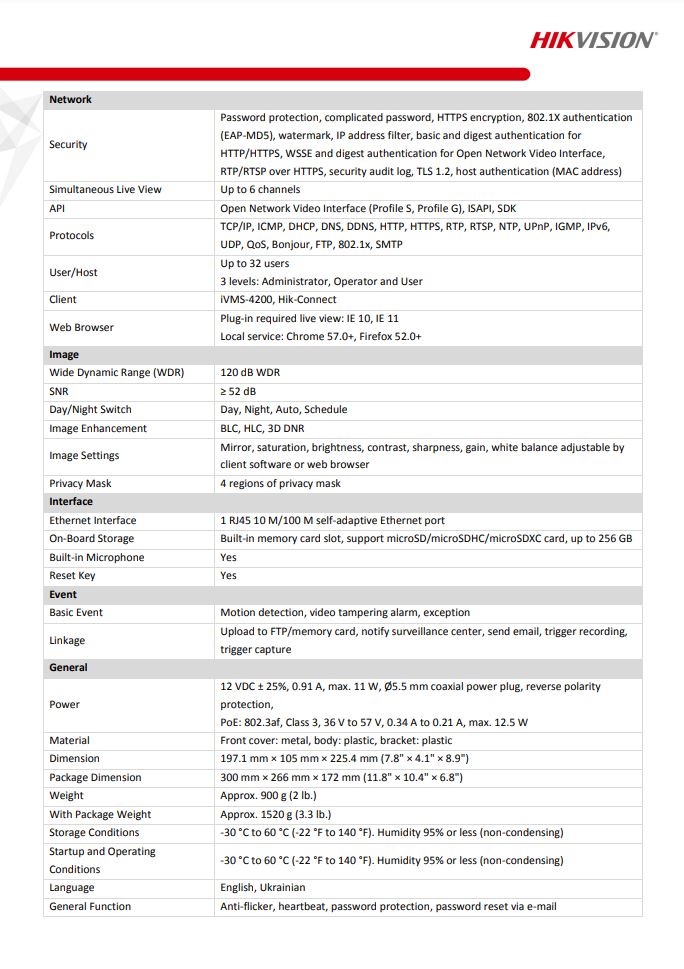 HIKVISION DS-2CD1A43G0-IZU 4MP Varifocal Bullet PT Network Camera