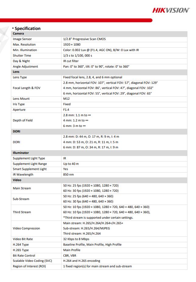 HIKVISION DS-2CD2026G2-IU/SL(D) 2MP AcuSense Strobe Light & Audible Warning Fixed Mini Bullet Network Camera