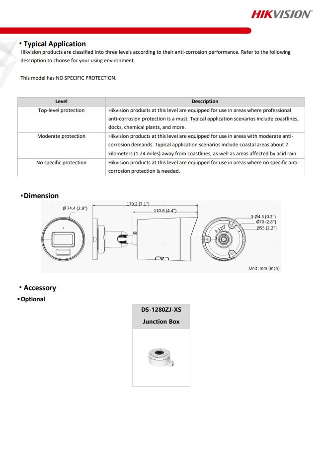 HIKVISION DS-2CD2026G2-IU(D) 2MP AcuSense Fixed Mini Bullet Network Camera