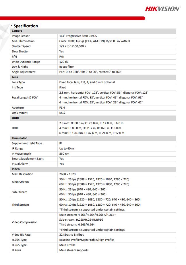 HIKVISION DS-2CD2046G2-IU/SL(C) 4MP AcuSense Strobe Light & Audible Warning Fixed Bullet Network Camera