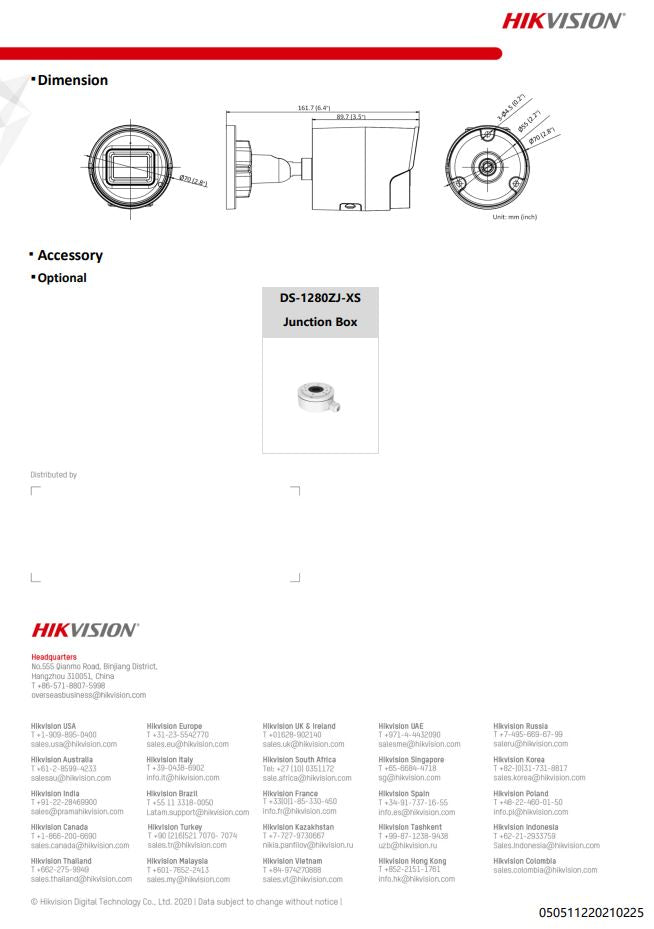 HIKVISION DS-2CD2046G2-IU(C) 4MP AcuSense Fixed Bullet Network Camera