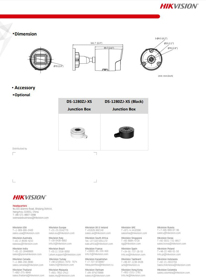 HIKVISION DS-2CD2083G2-IU 8MP AcuSense Fixed Bullet Network Camera