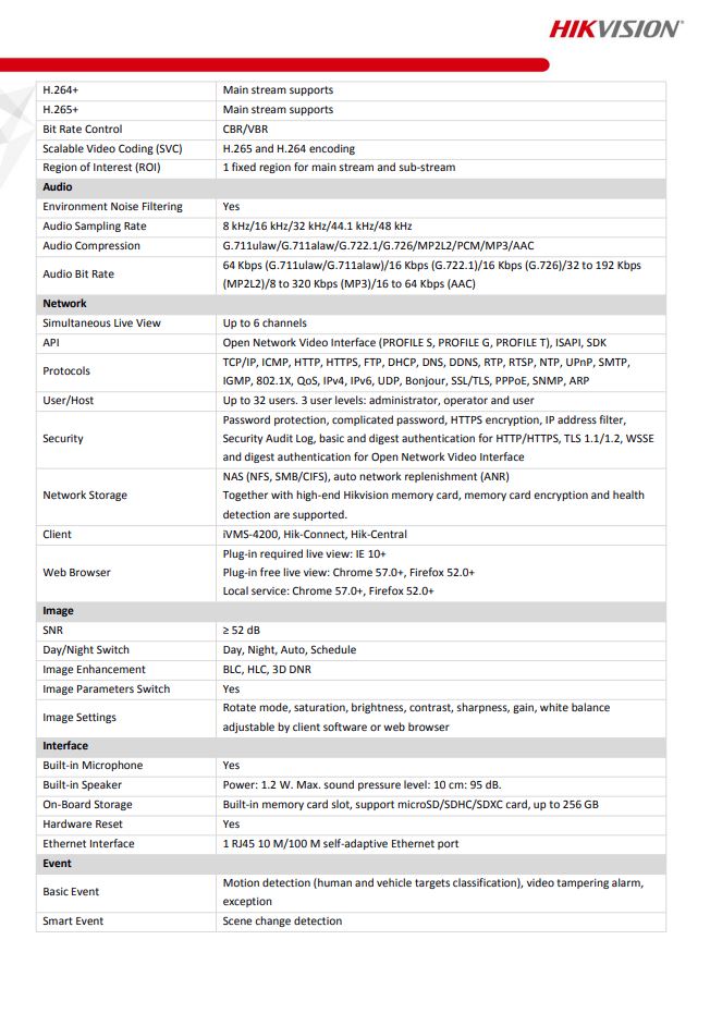 HIKVISION DS-2CD2086G2-IU/SL 8 MP AcuSense Strobe Light and Audible Warning Fixed Bullet Network Camera