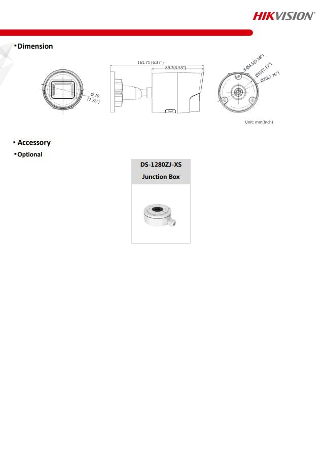 HIKVISION DS-2CD2086G2-I(C) 4K AcuSense Fixed Mini Bullet Network Camera