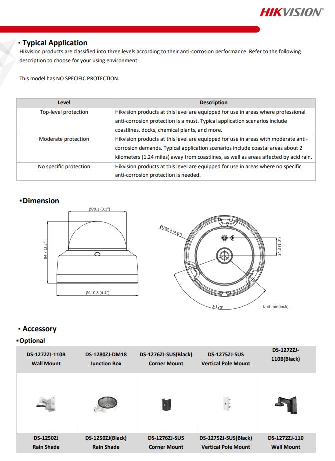 HIKVISION DS-2CD2123G2-IS(D) 2MP AcuSense Vandal Fixed Dome Network Camera