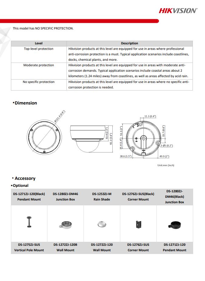 HIKVISION DS-2CD2123G2-I(D) 2MP AcuSense Vandal Fixed Dome Network Camera