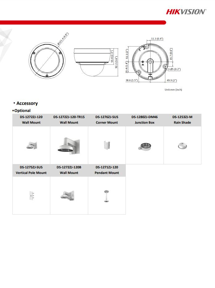 HIKVISION DS-2CD2126G2-I(D) 2MP AcuSense Fixed Dome Network Camera