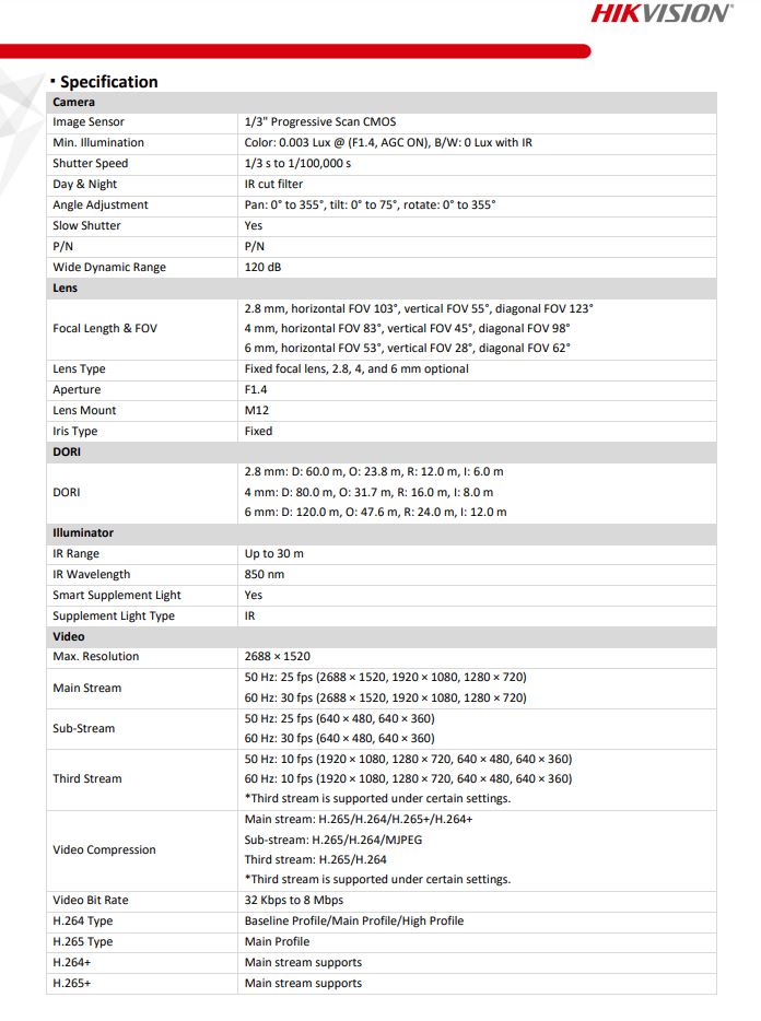 HIKVISION DS-2CD2146G2-ISU(C) 4MP AcuSense Fixed Dome Network Camera