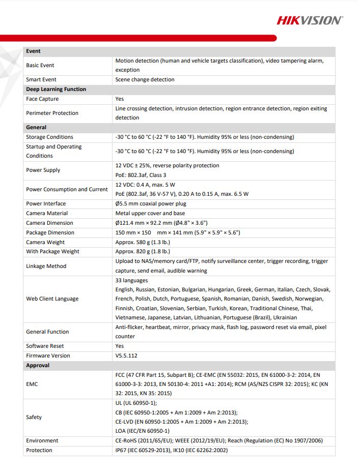 HIKVISION DS-2CD2146G2-ISU(C) 4MP AcuSense Fixed Dome Network Camera