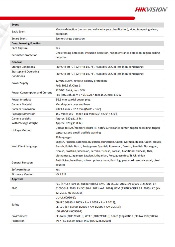 HIKVISION DS-2CD2146G2-I(C) 4MP AcuSense Fixed Dome Network Camera