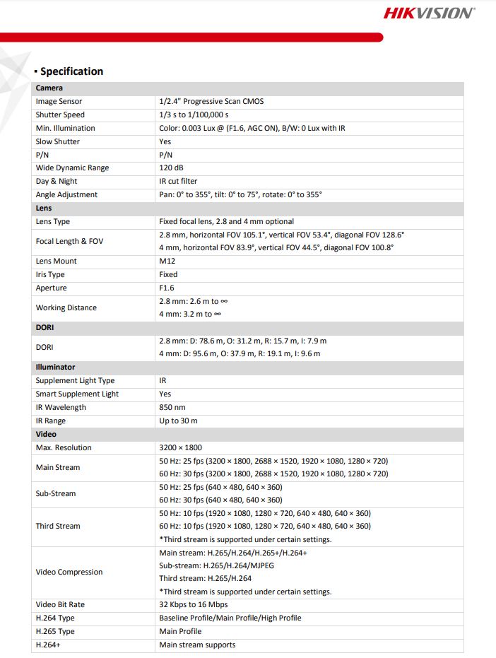 HIKVISION DS-2CD2166G2-I(C) 6MP AcuSense Fixed Dome Network Camera