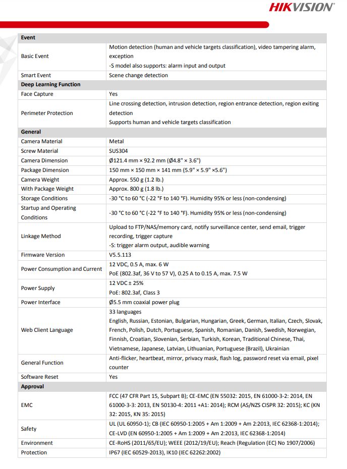 HIKVISION DS-2CD2166G2-I(C) 6MP AcuSense Fixed Dome Network Camera