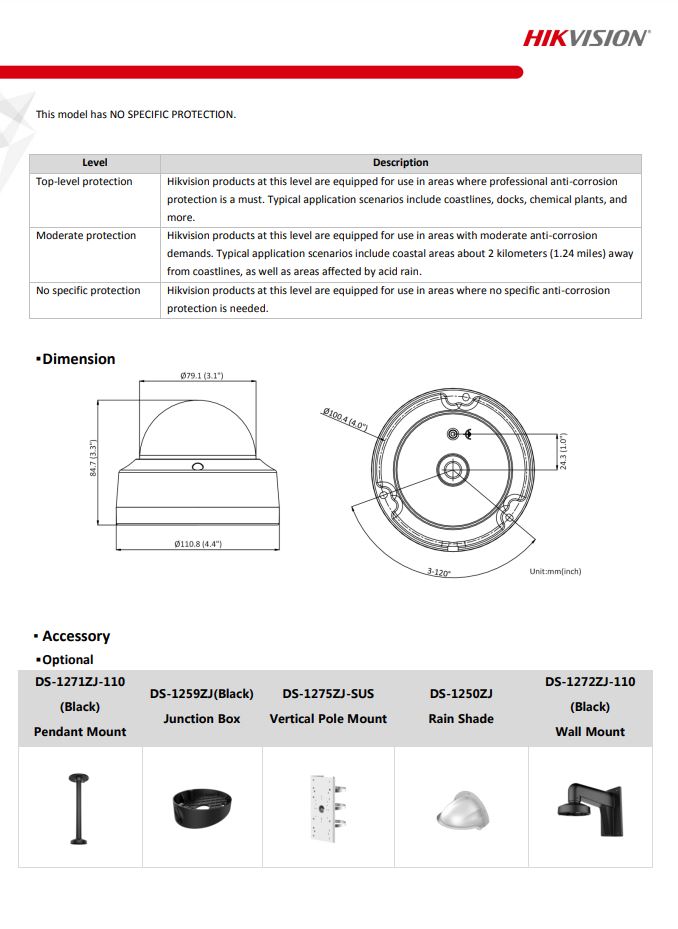 HIKVISION DS-2CD2183G2-I 8MP AcuSense Vandal Fixed Dome Network Camera