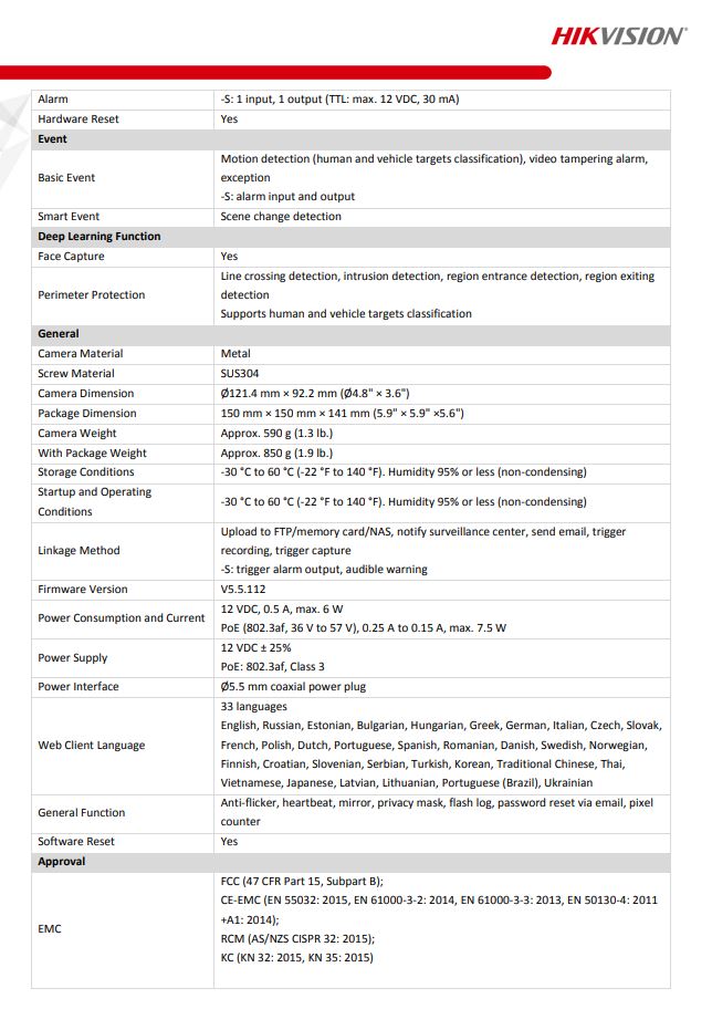 HIKVISION  DS-2CD2186G2-ISU(C) 4K AcuSense Fixed Dome Network Camera