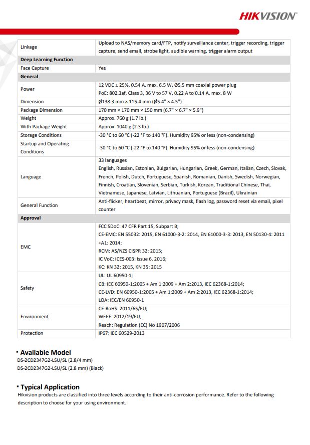 HIKVISION DS-2CD2347G2-LSU/SL(C) 4MP ColorVu Strobe Light & Audible Warning Fixed Turret Network Camera