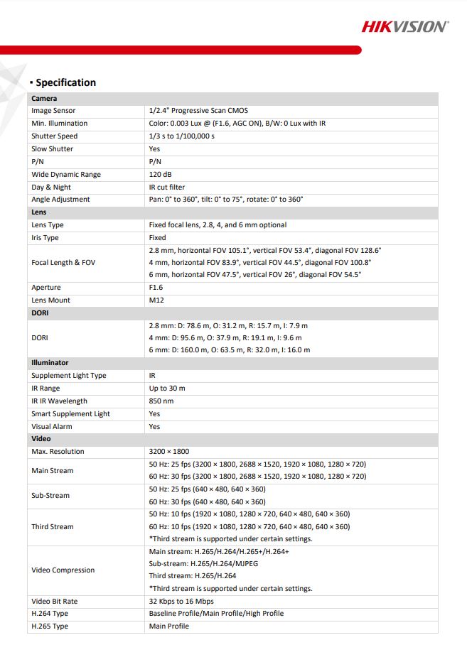 HIKVISION DS-2CD2366G2-ISU/SL(C) 6MP AcuSense Strobe Light & Audible Warning Fixed Turret Network Camera