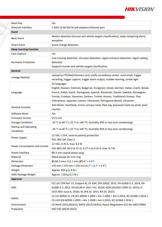 HIKVISION DS-2CD2366G2-ISU/SL(C) 6MP AcuSense Strobe Light & Audible Warning Fixed Turret Network Camera