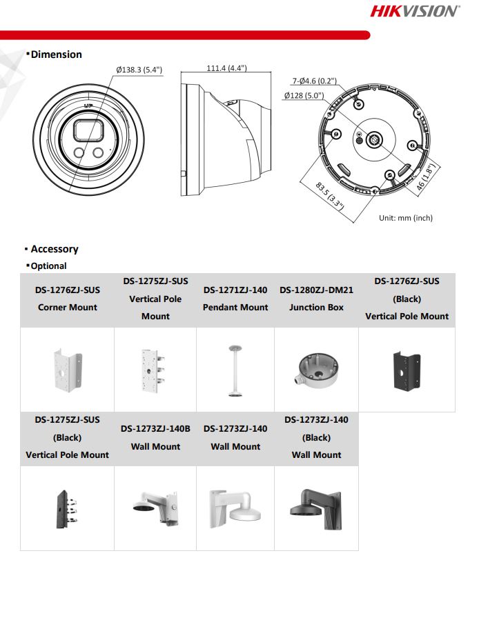 HIKVISION DS-2CD2366G2-I(C) 6MP AcuSense Fixed Turret Network Camera