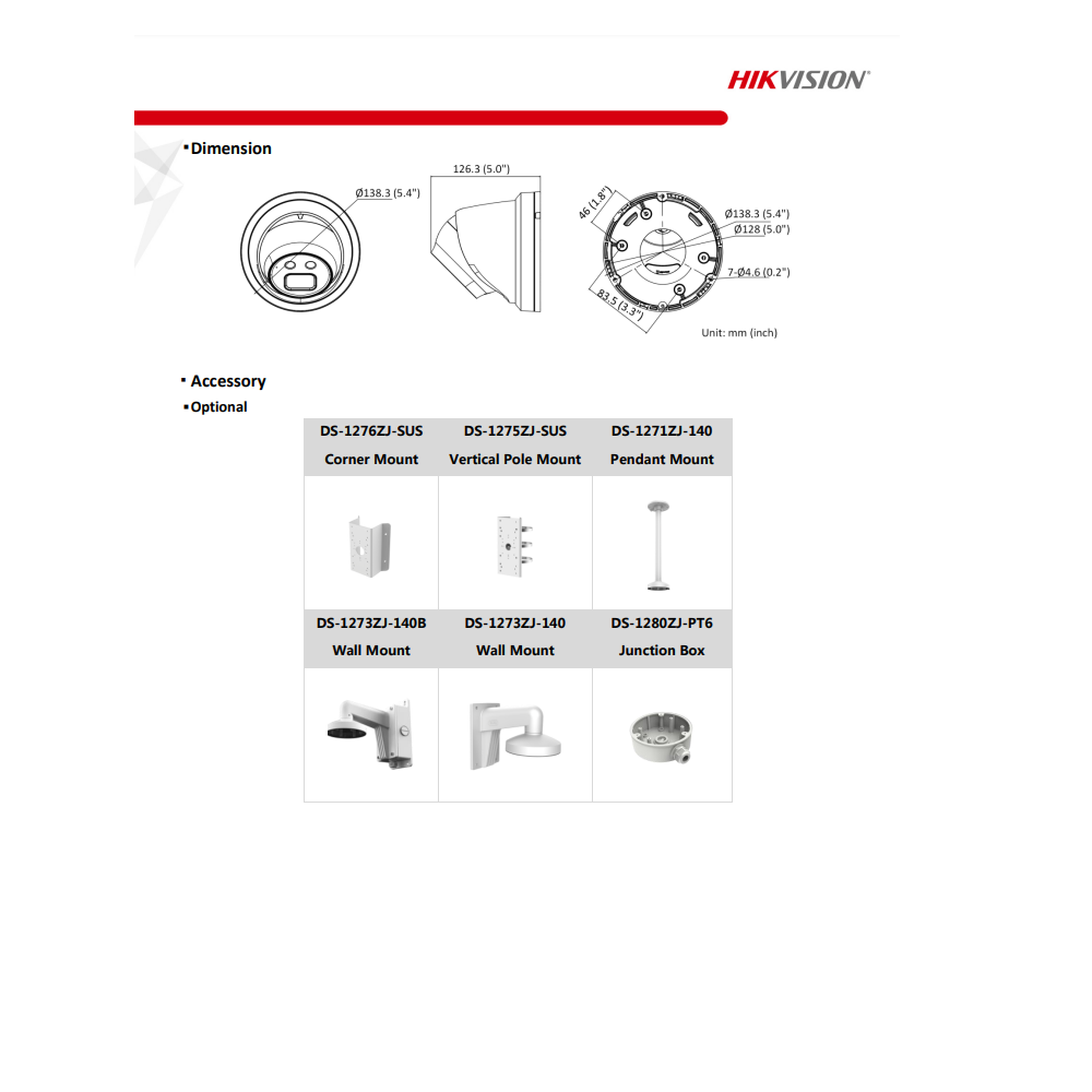 HIKVISION DS-2CD2386G2-I(C) 4K AcuSense Fixed Turret Network Camera